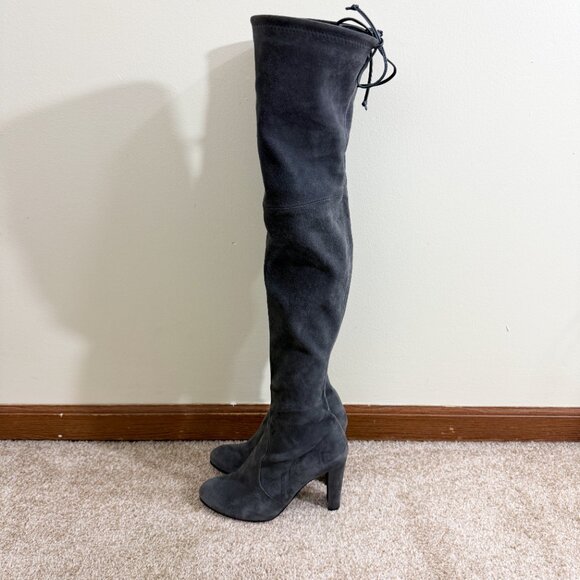 Stuart Weitzman Gray Suede Highland Over the Knee Boots Size 6 Made in Spain - Picture 3 of 10